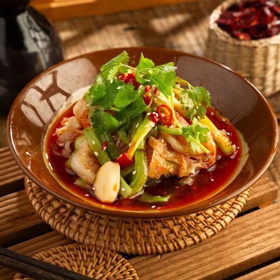 贡菜毛肚 Sliced Beef Tripe & Celtuce In Chili Sauce